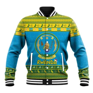Afro Rwanda Christmas Baseball Jacket Noheli Nziza Coat Of Arms - African Pattern LT15