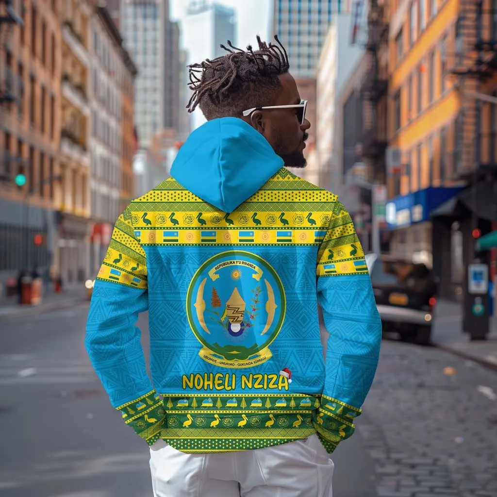 Afro Rwanda Christmas Zip Hoodie Noheli Nziza Coat Of Arms - African Pattern LT15