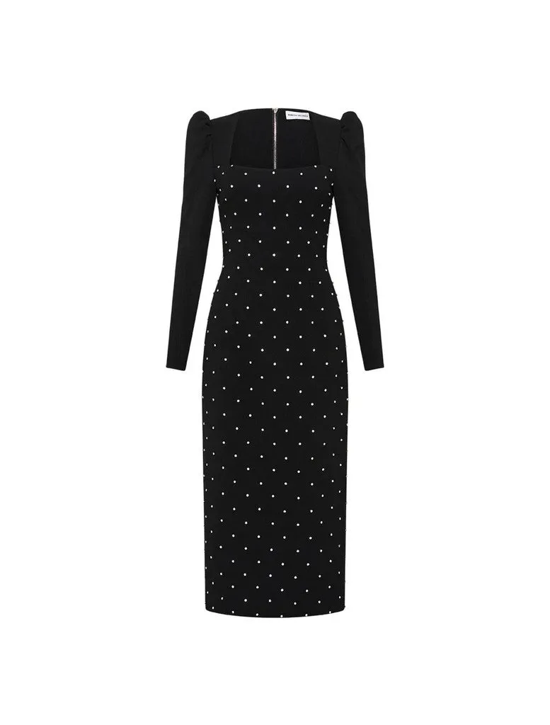 After Hours Long Sleeve Midi - Black