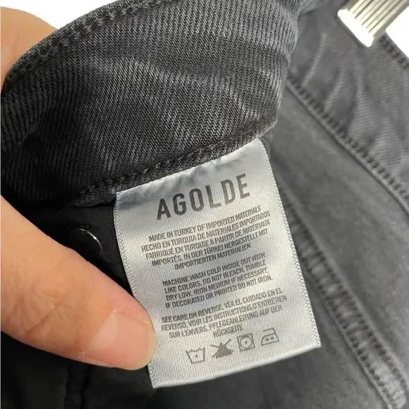Agolde | Toni Mid Rise Straight Leg Jeans in Feral Black 28