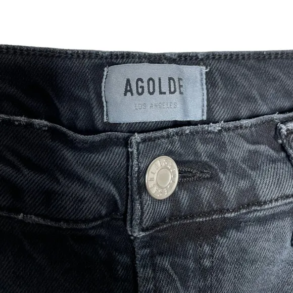 Agolde | Toni Mid Rise Straight Leg Jeans in Feral Black 28