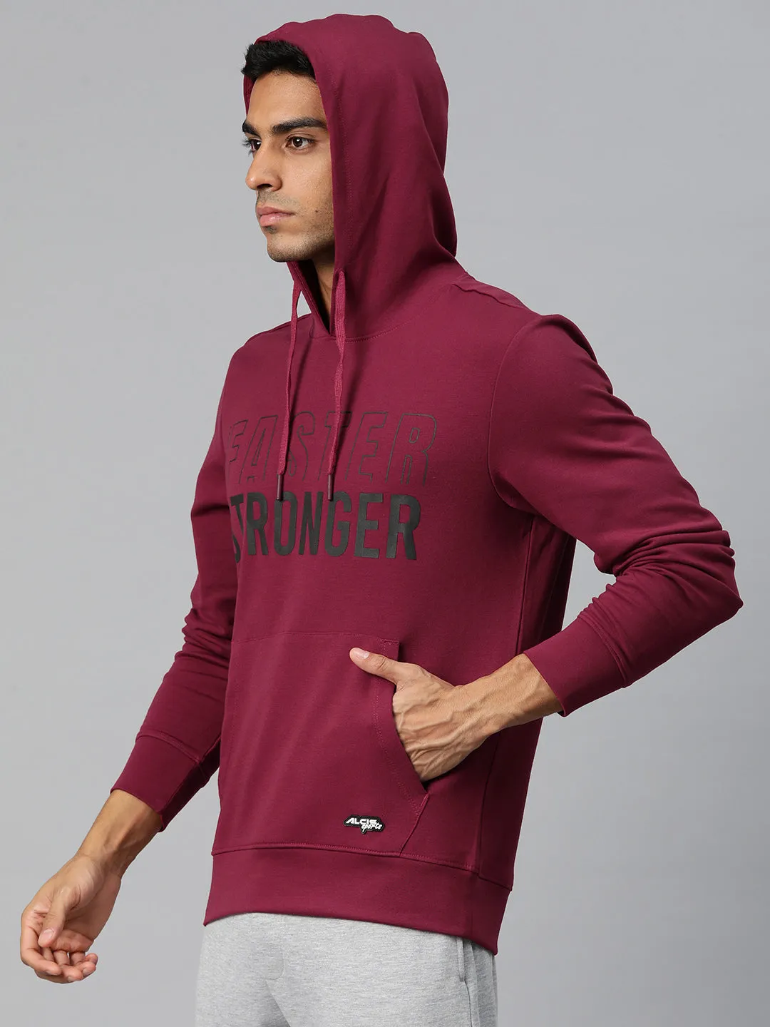 Alcis Men Printed AeroFlex Hooded Sweatshirt
