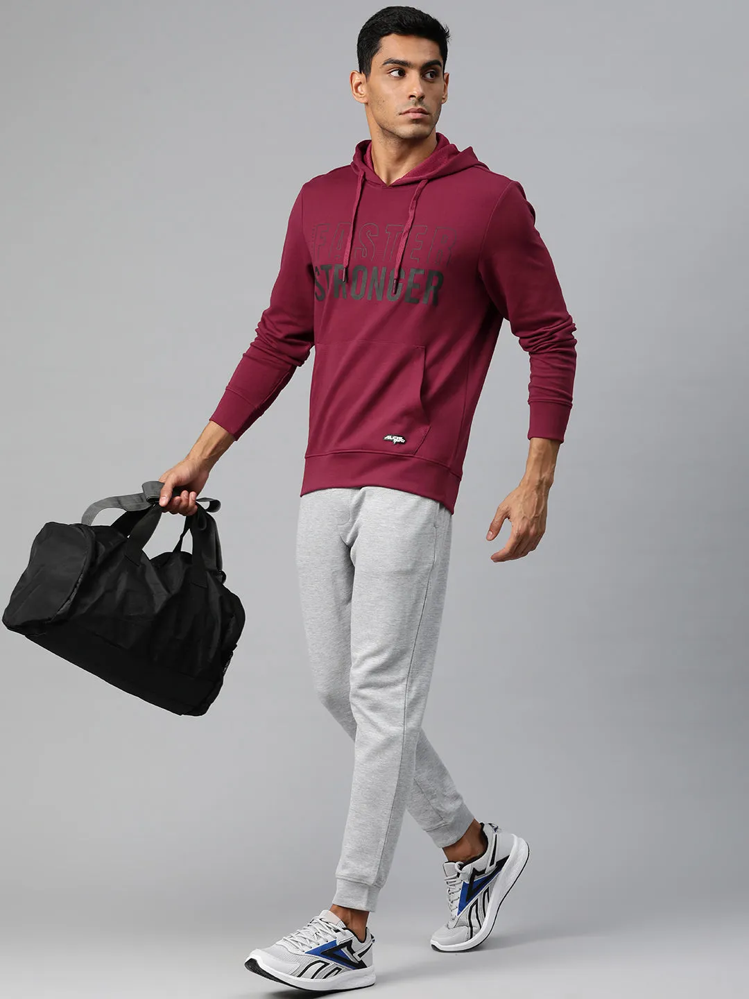 Alcis Men Printed AeroFlex Hooded Sweatshirt