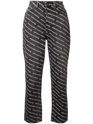 Alexander Wang Logo Dark Wash Straight Leg Denim