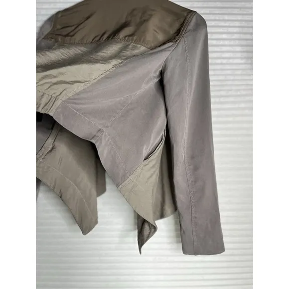 ALL SAINTS Kwar cropped long sleeve jacket khaki  block green tan Women Size 2