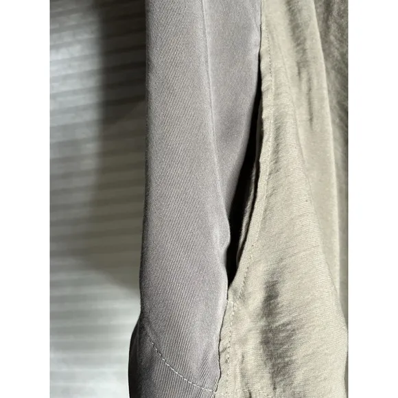 ALL SAINTS Kwar cropped long sleeve jacket khaki  block green tan Women Size 2