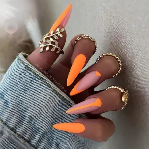 Almond sharp orange matte