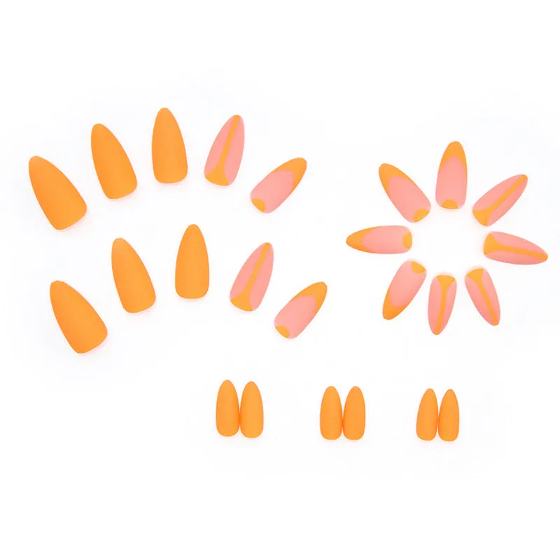 Almond sharp orange matte