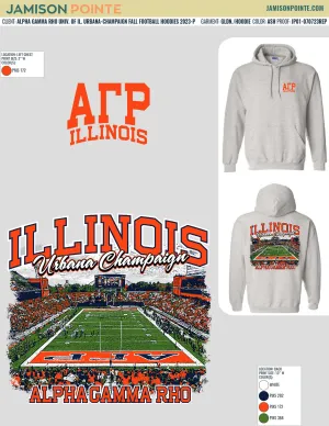 Alpha Gamma Rho University of Illinois Urbana-Champaign Fall Football Hoodies