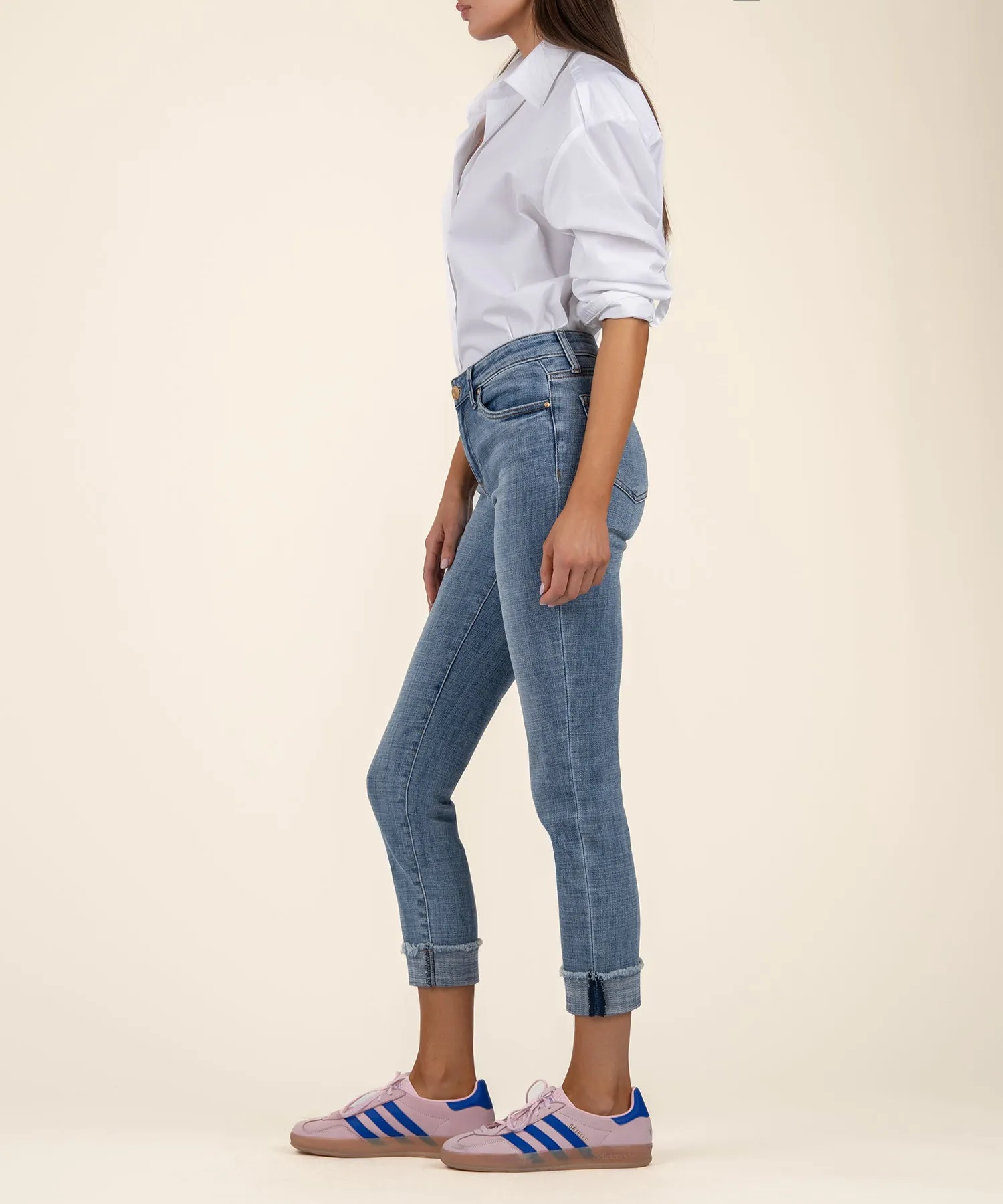 Amy Mid Rise Crop Straight Leg, Petite