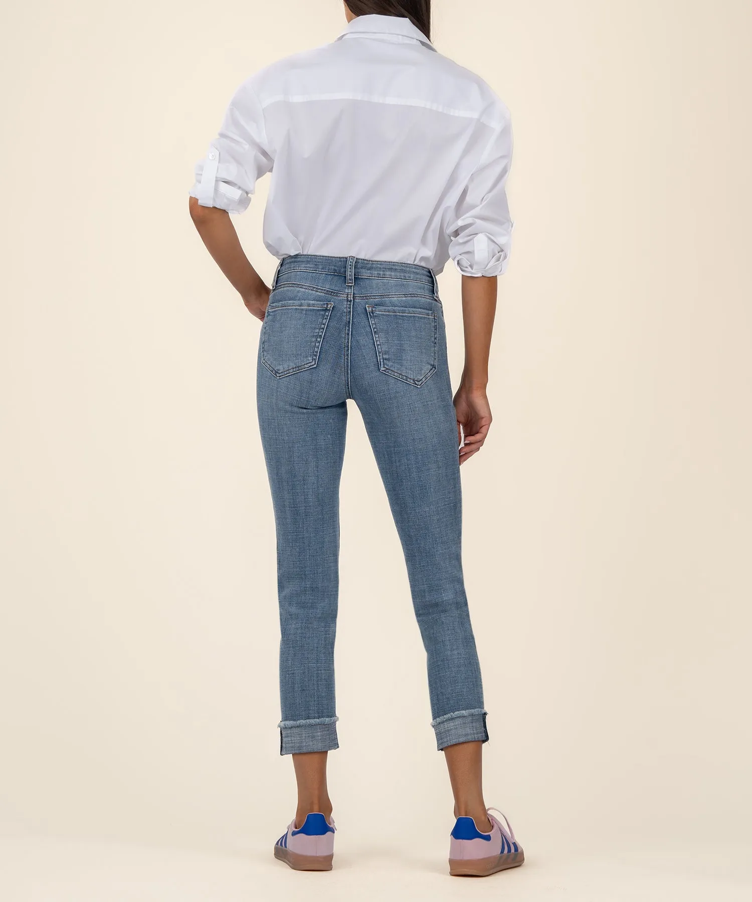 Amy Mid Rise Crop Straight Leg, Petite