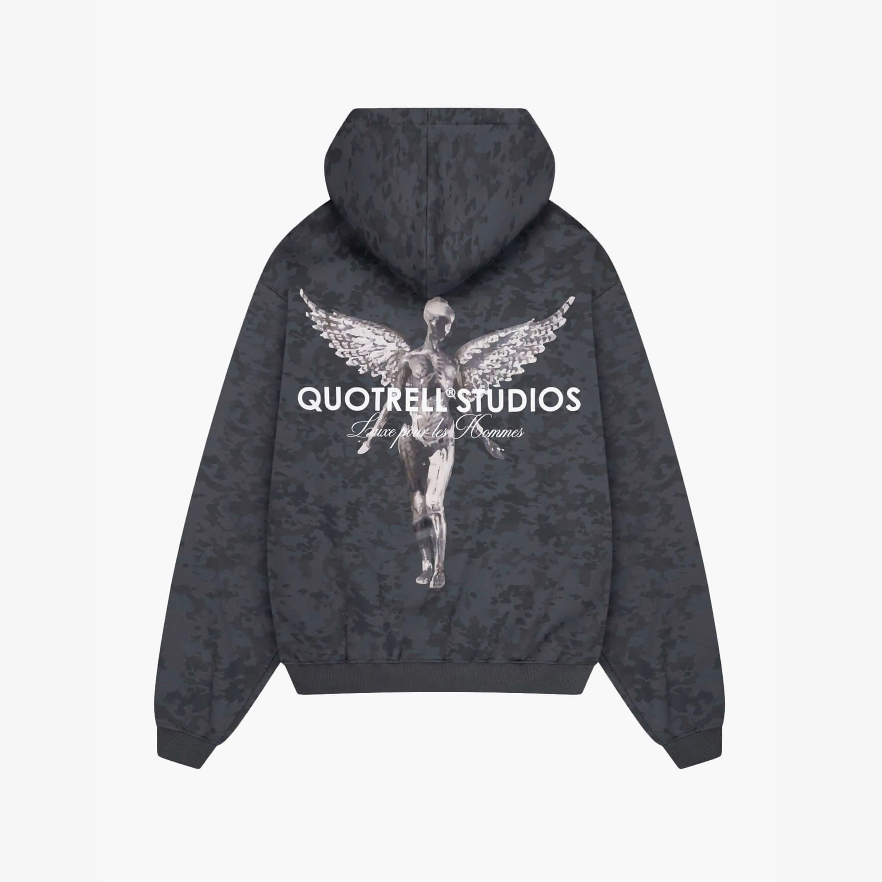 ANGEL HOODIE | GREY CAMO/WHITE