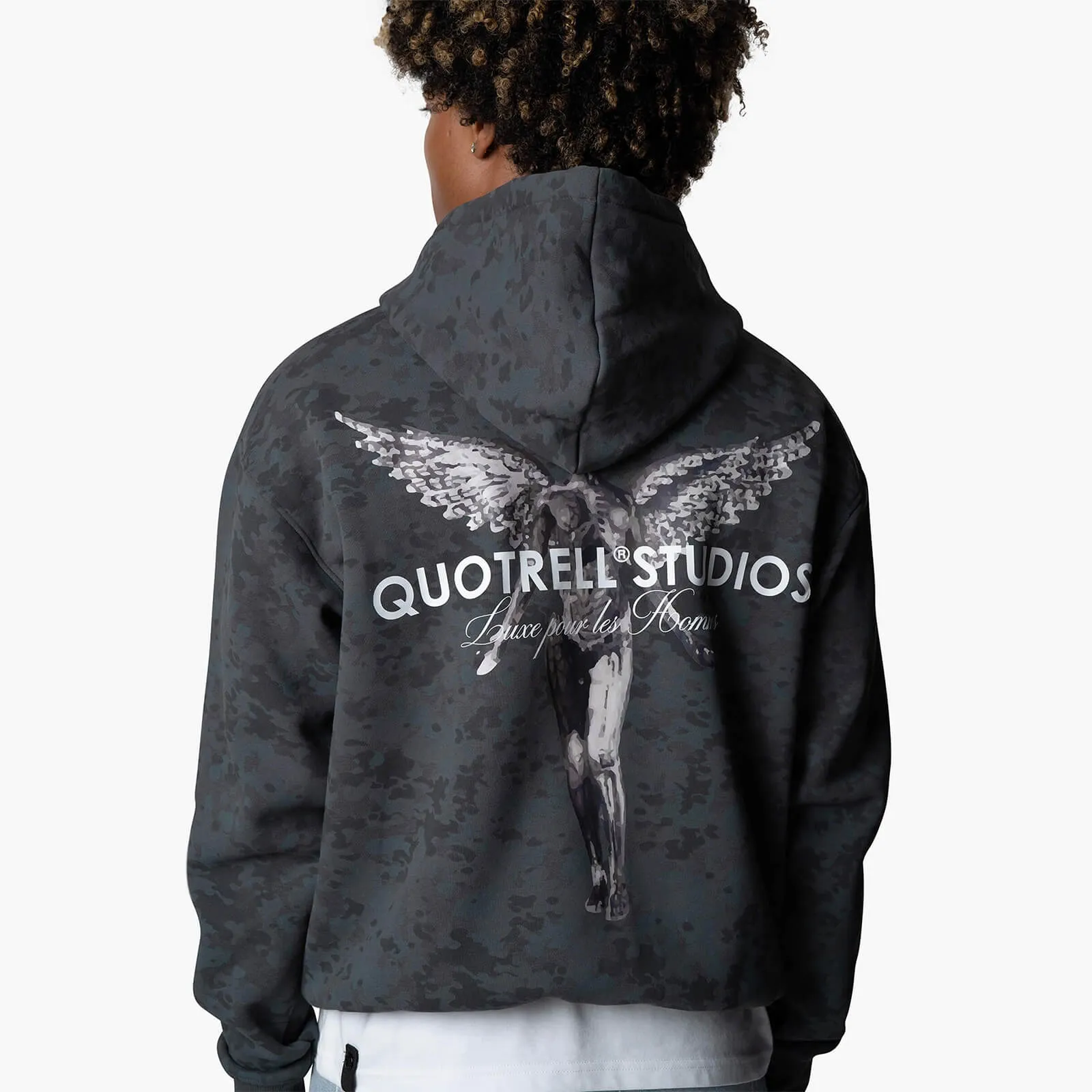 ANGEL HOODIE | GREY CAMO/WHITE