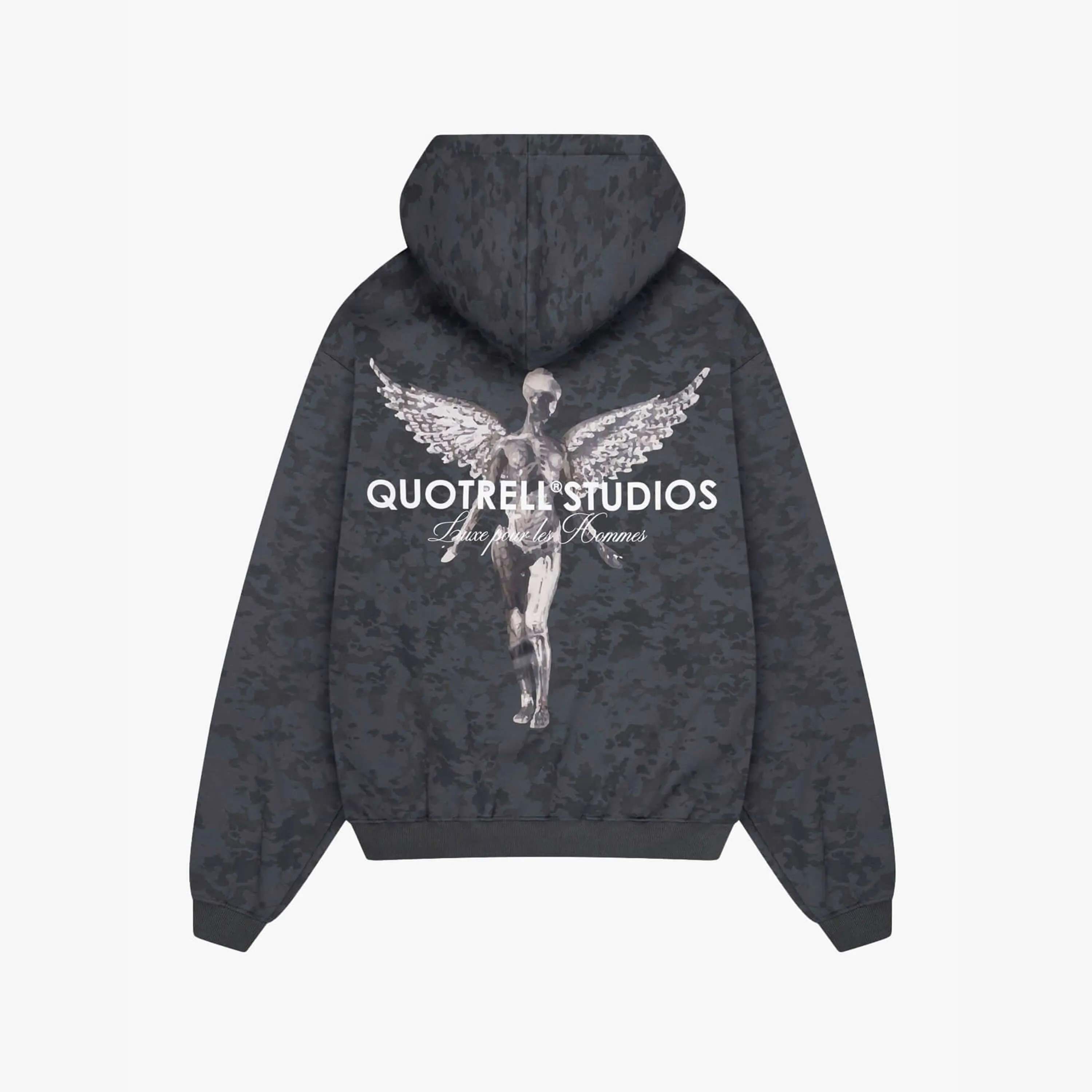 ANGEL HOODIE | GREY CAMO/WHITE