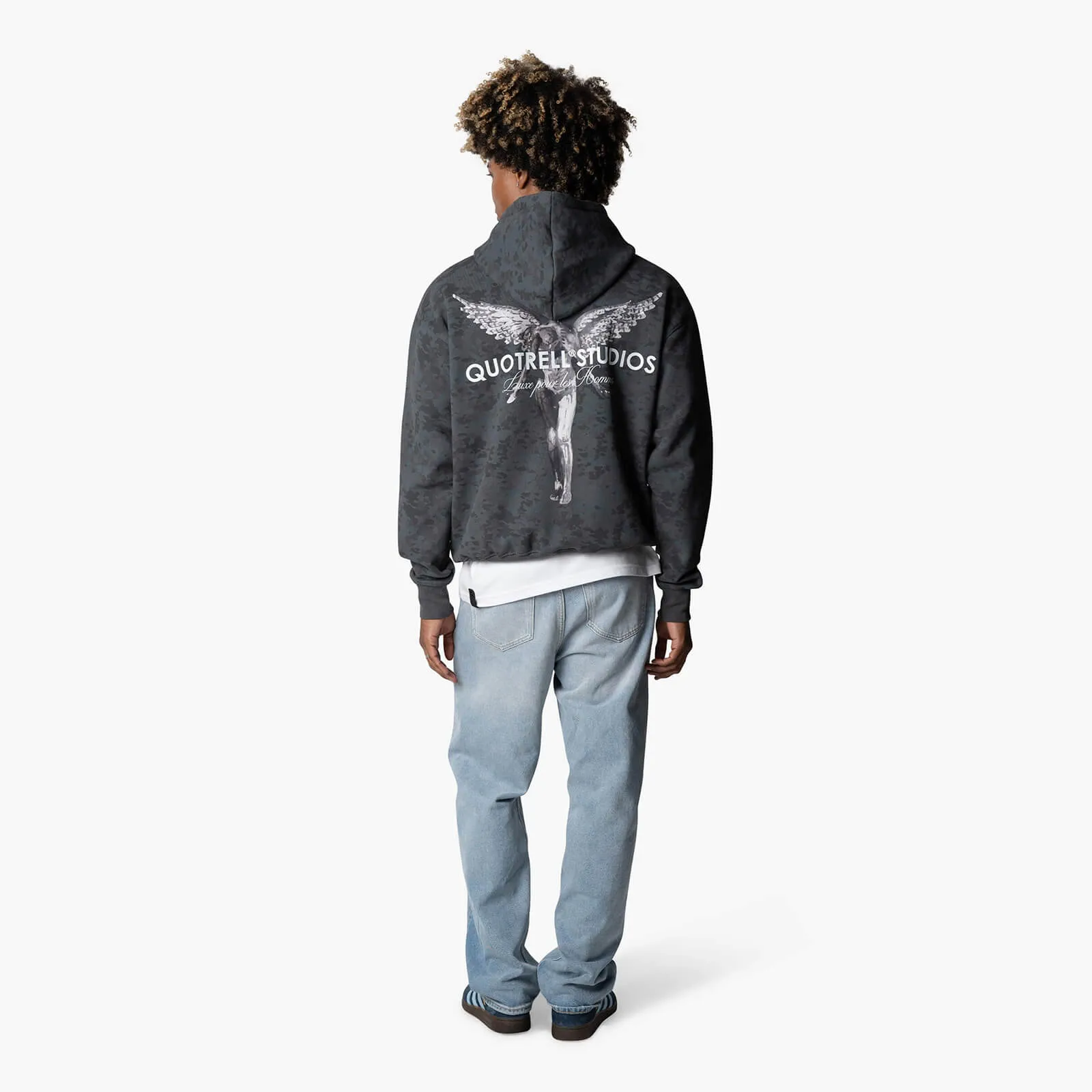 ANGEL HOODIE | GREY CAMO/WHITE