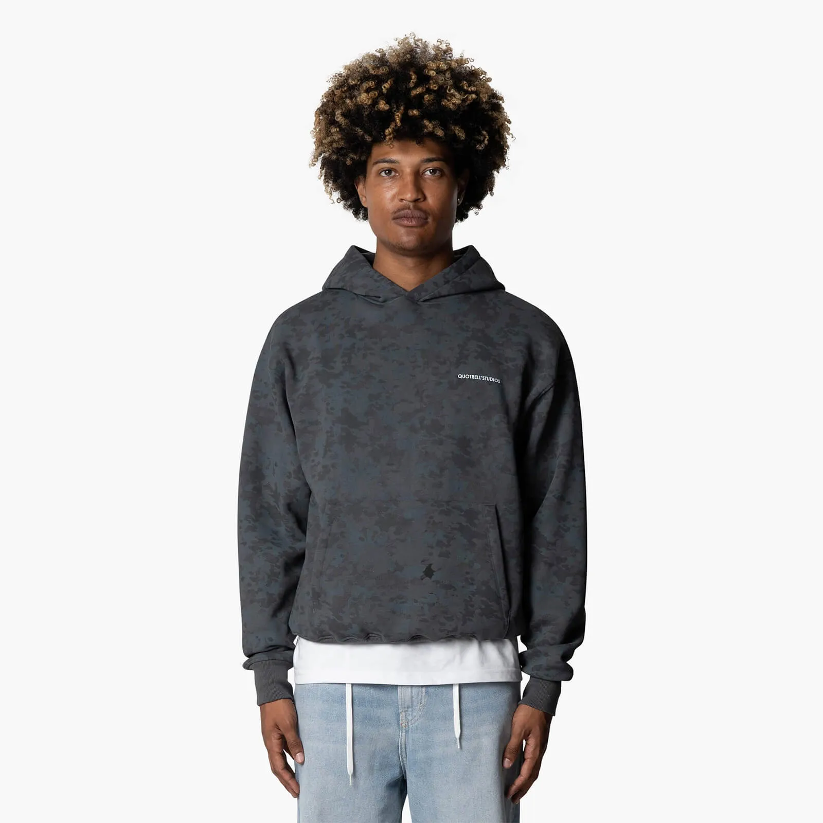 ANGEL HOODIE | GREY CAMO/WHITE