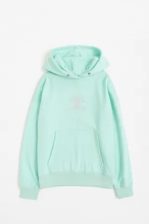 Aqua Graphic Oversized Hoodie