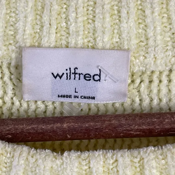 Aritzia Wilfred Mimi Sweater in Fluro Lime cropped batwing yellow soft cozy L
