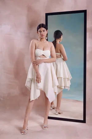 Assymetrical Ruched Layered Dress