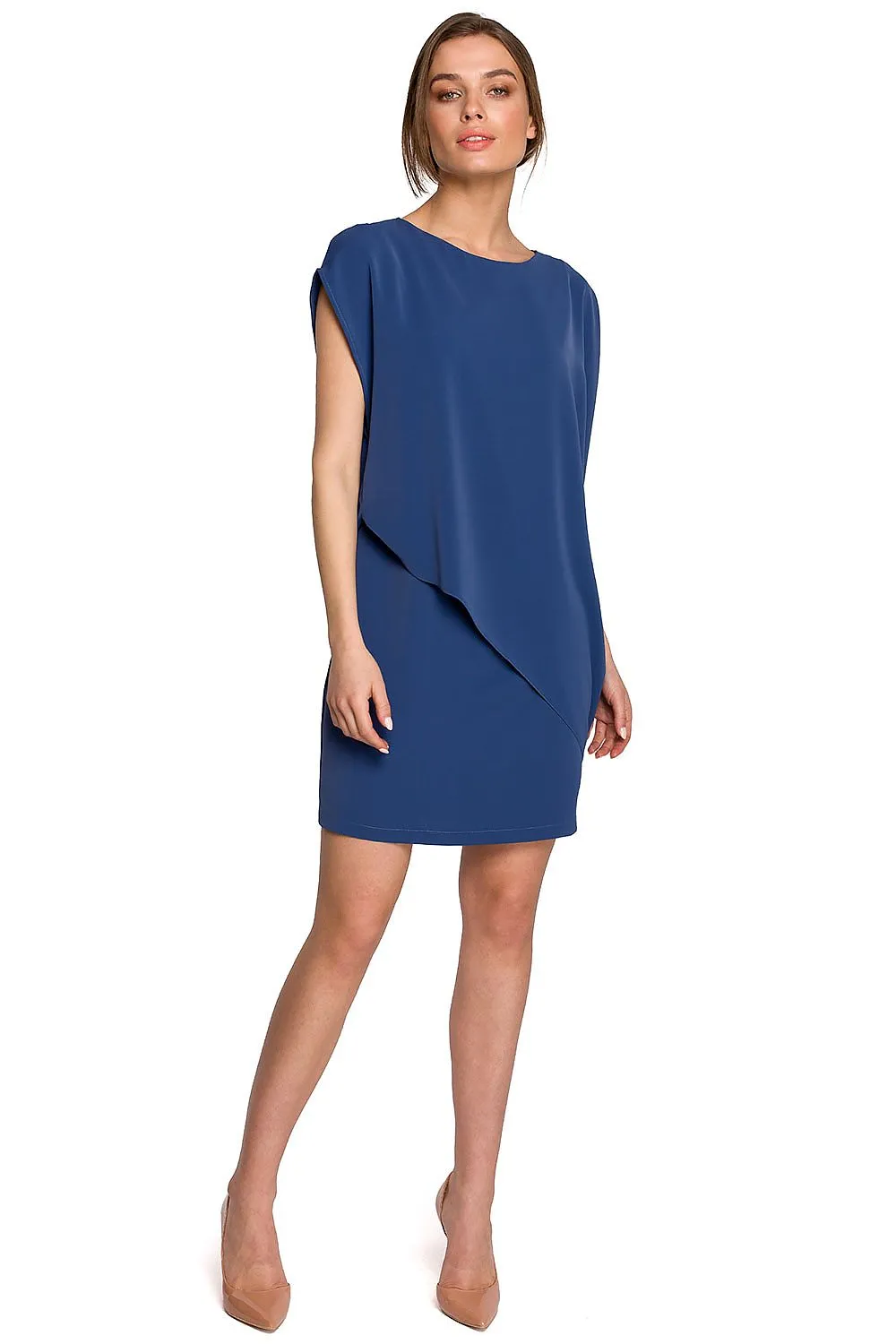 Asymmetrical Layered Dress with Zipper