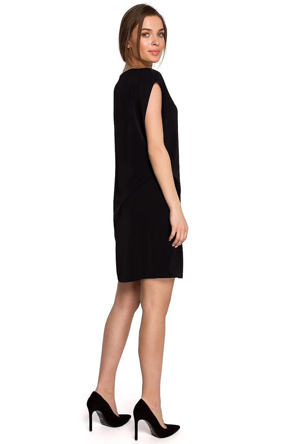 Asymmetrical Layered Dress with Zipper