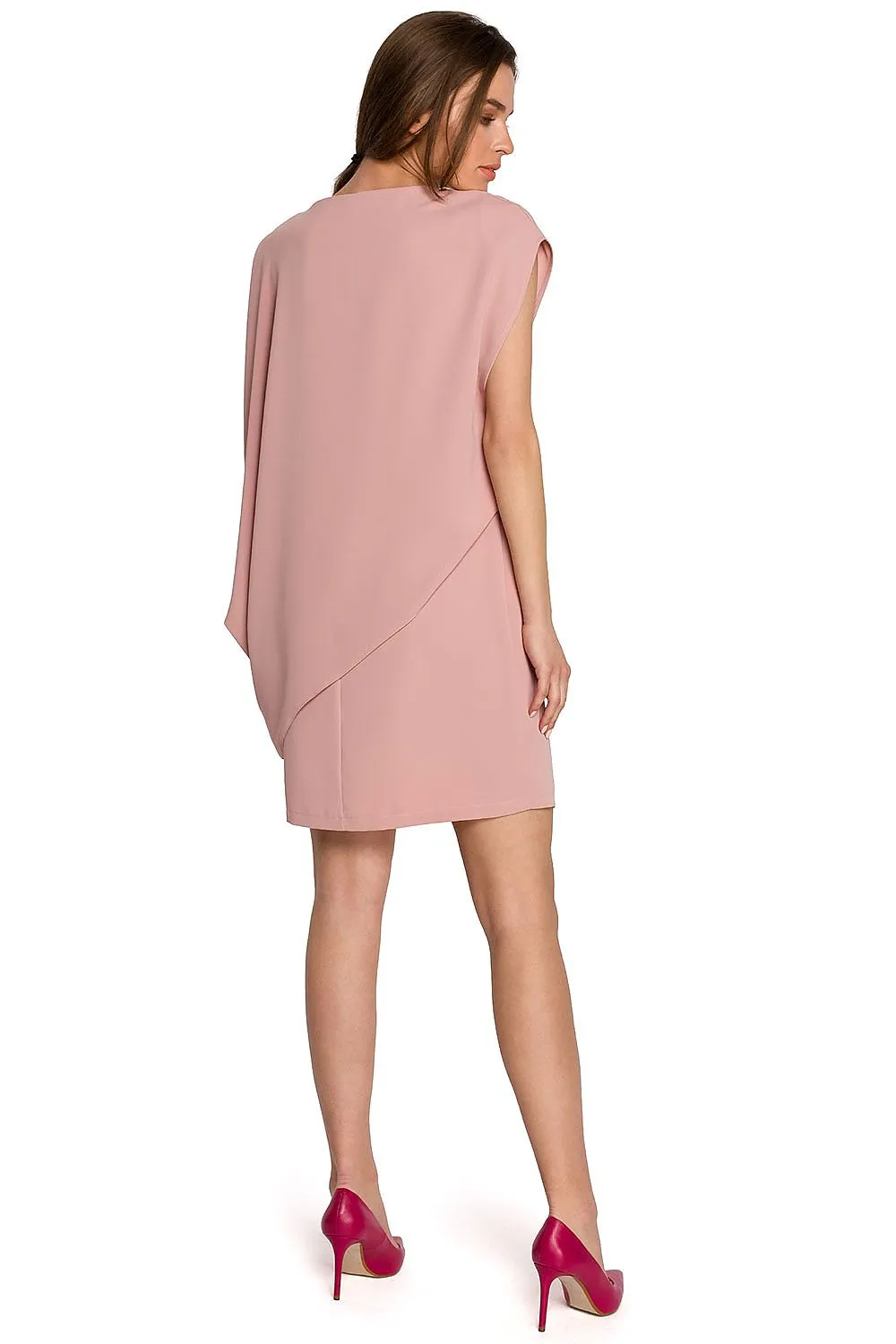 Asymmetrical Layered Dress with Zipper