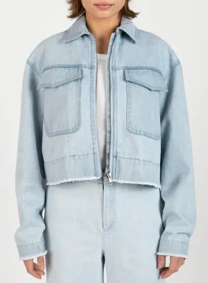 ATM Washed Denim Cropped Jacket