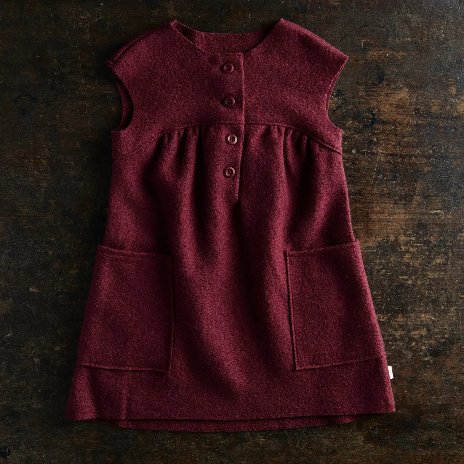 Baby & Kids Light Weight Boiled Merino Wool Dress - Cassis