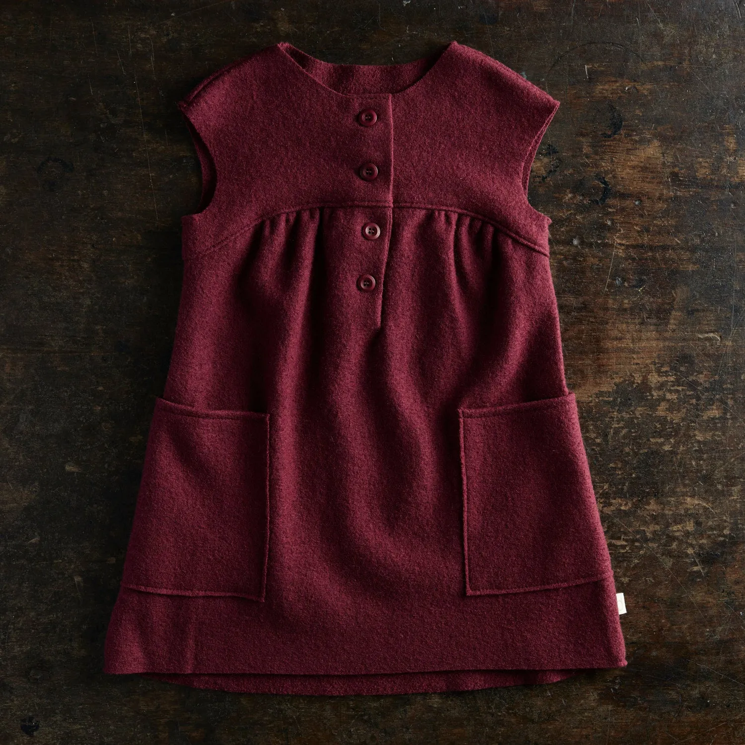 Baby & Kids Light Weight Boiled Merino Wool Dress - Cassis