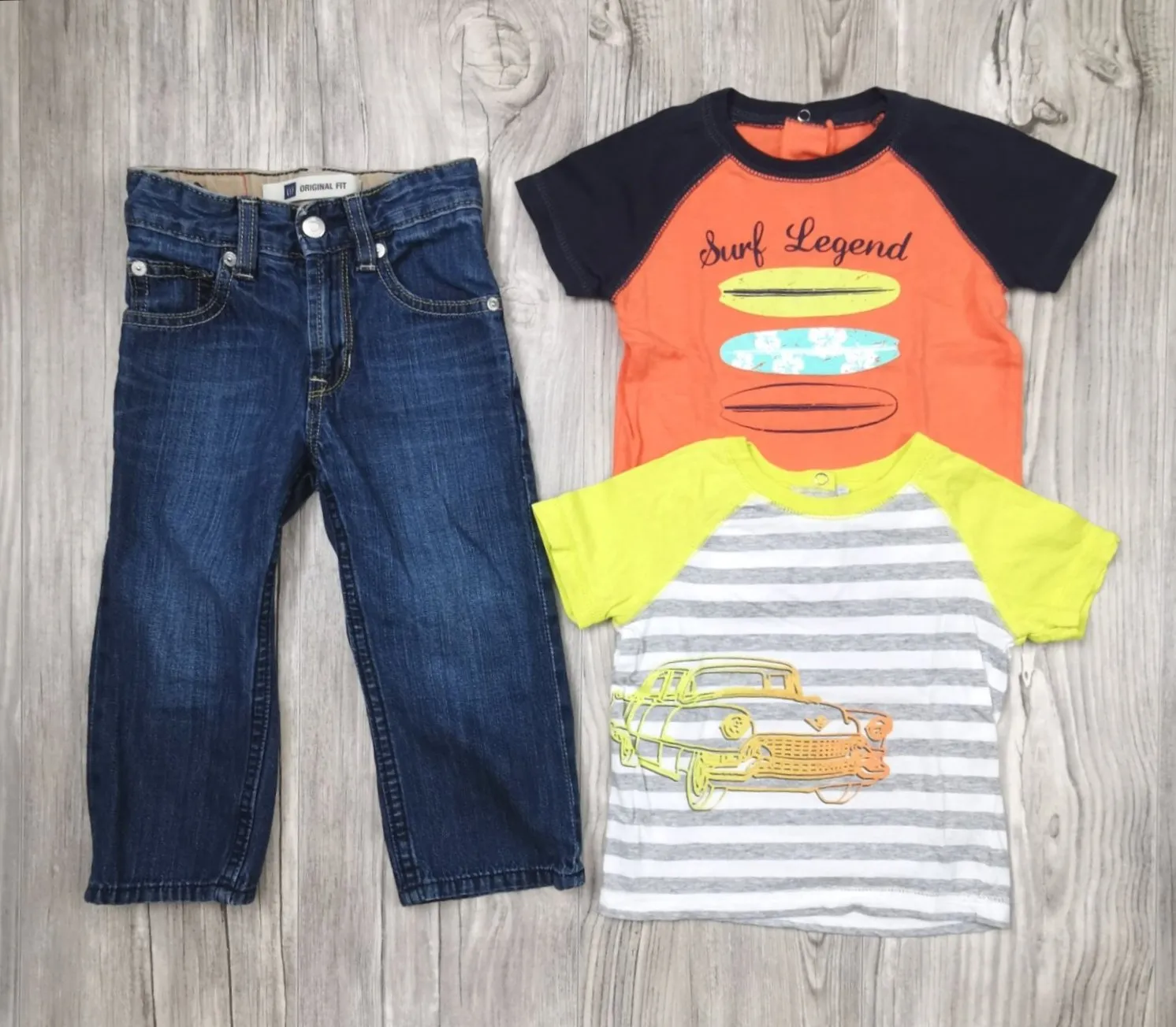 BABY BOY SIZE 18/24 MONTHS - Baby GAP / GEORGE, 3 Piece Mix N Match Outfit EUC B18