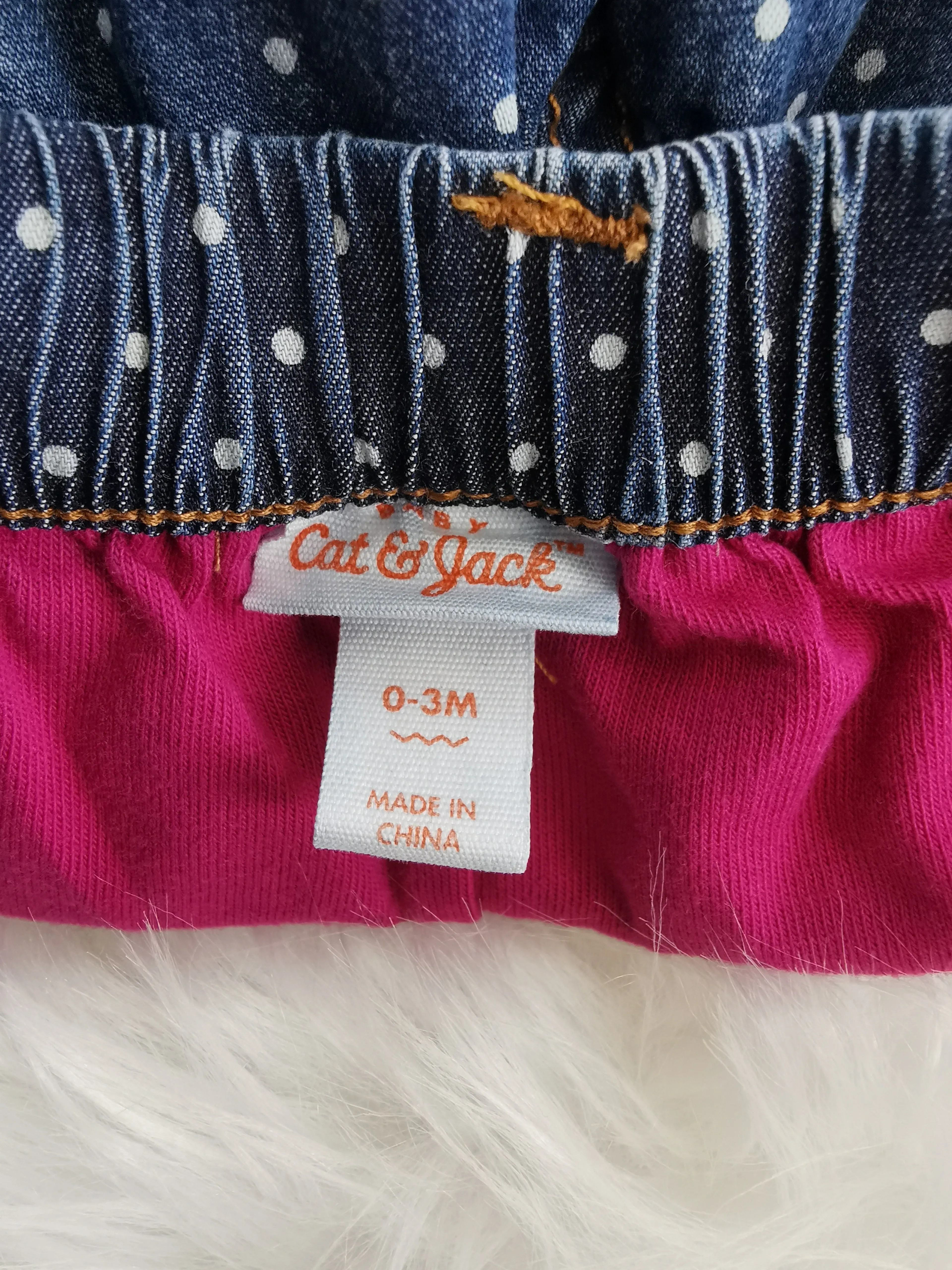 BABY GIRL SIZE 0/3 MONTHS - CAT & JACK, Soft & Cozy, Lined Polkadot Pants EUC B46