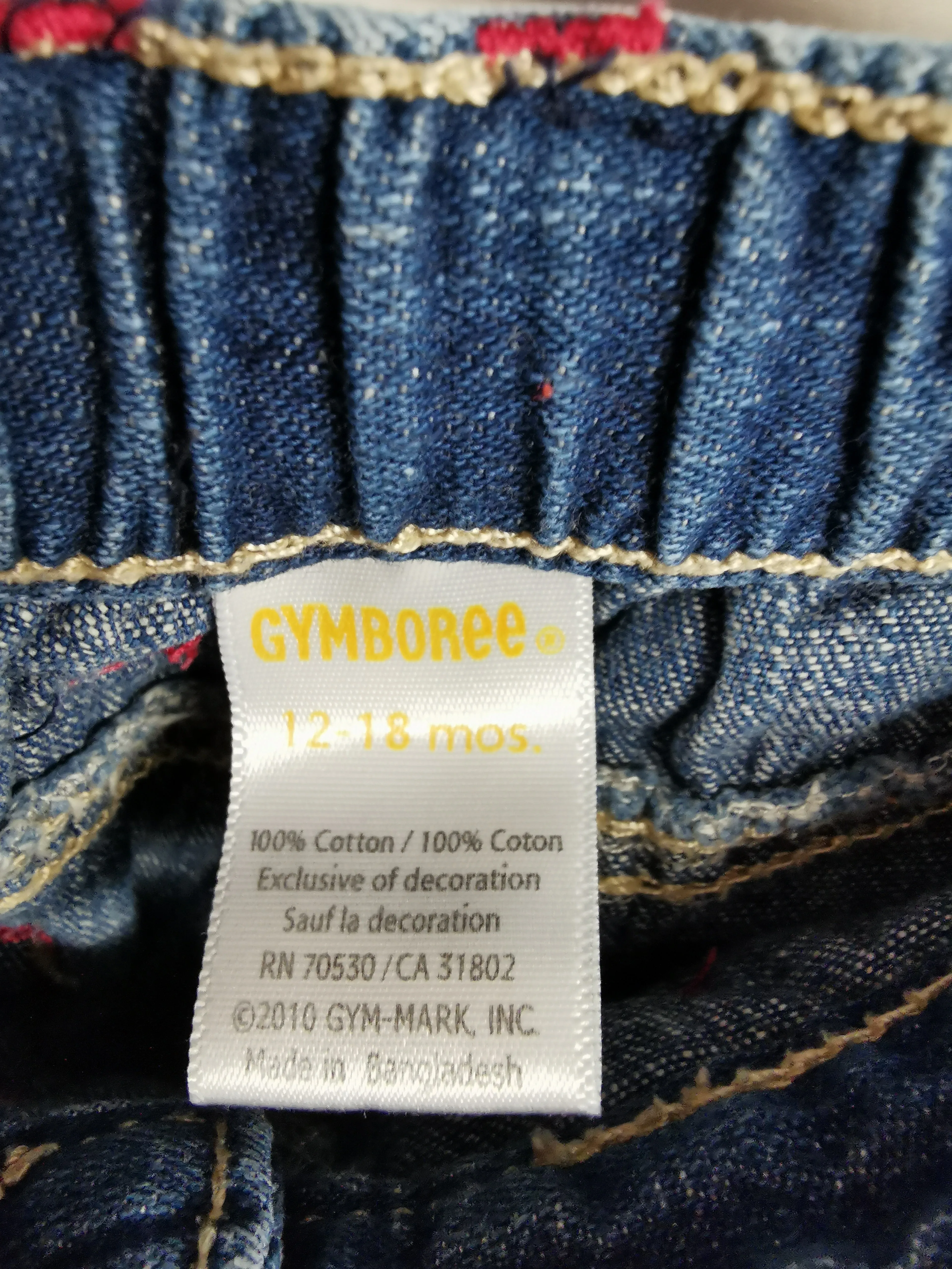 BABY GIRL SIZE 12/18 MONTHS - GYMBOREE, Soft & Cozy Jeans EUC B46