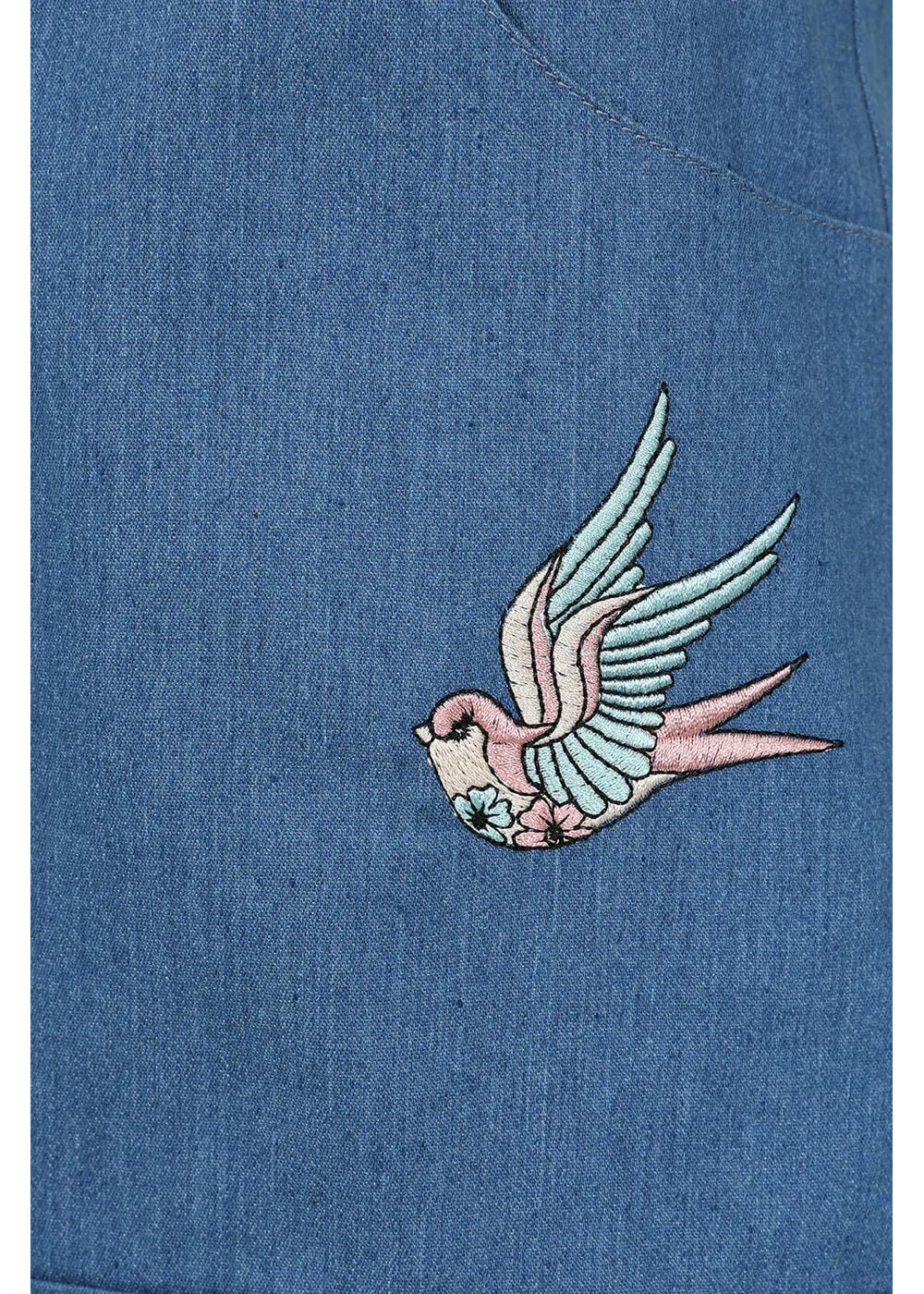 Banned Millie Swallows Shorts Denim Blue