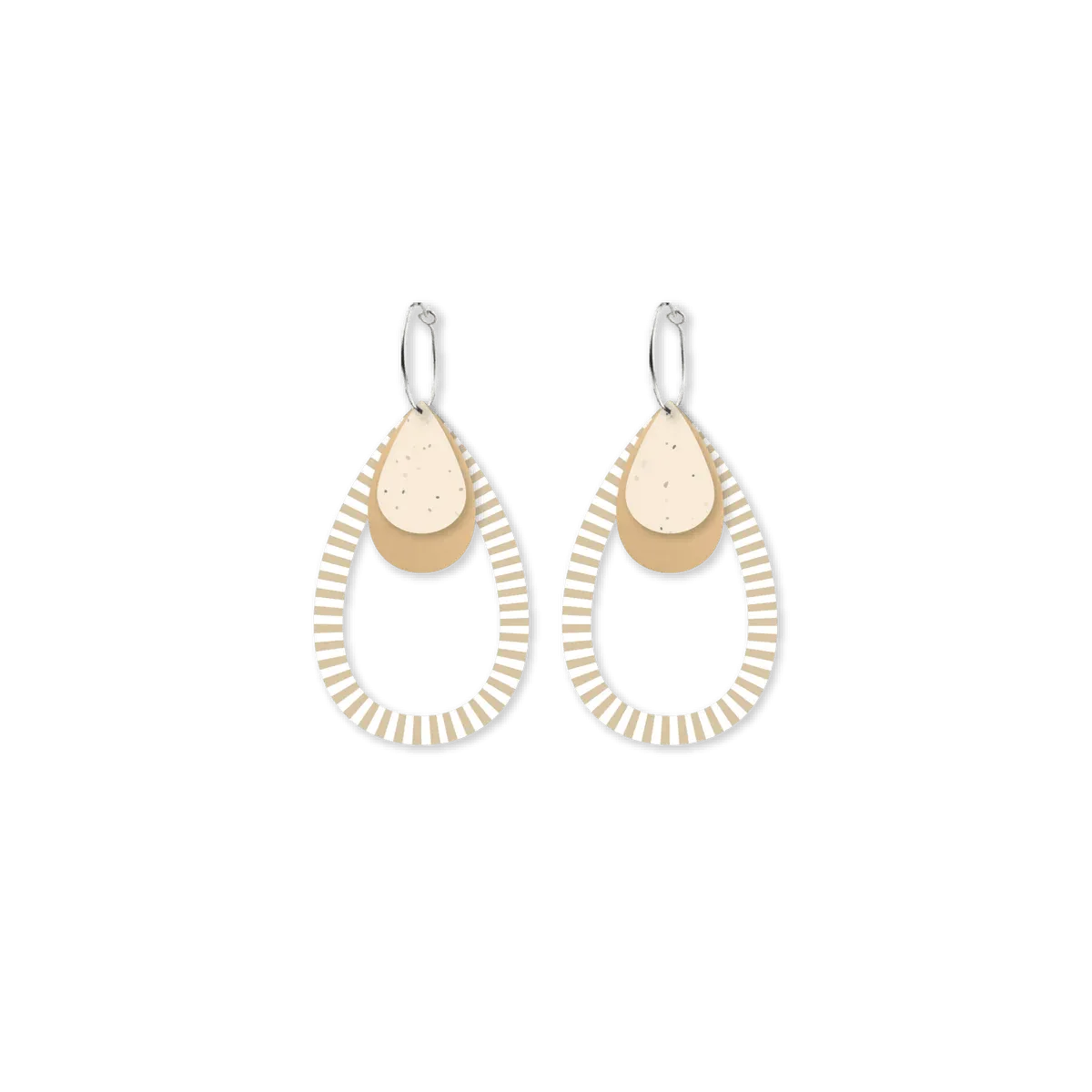Basic Layered Outline Tear Hoop Earrings