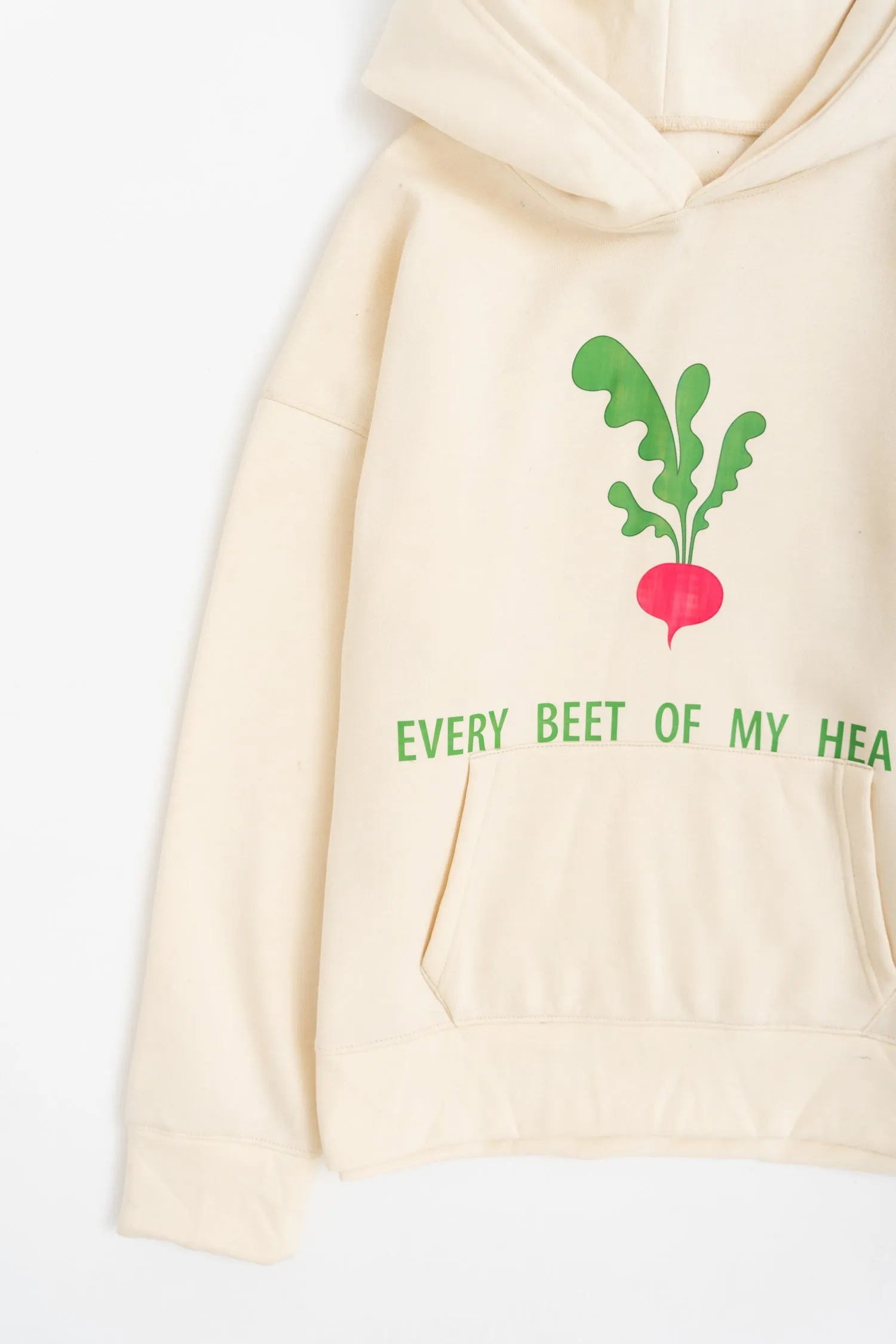 Beige Graphic Oversized Hoodie