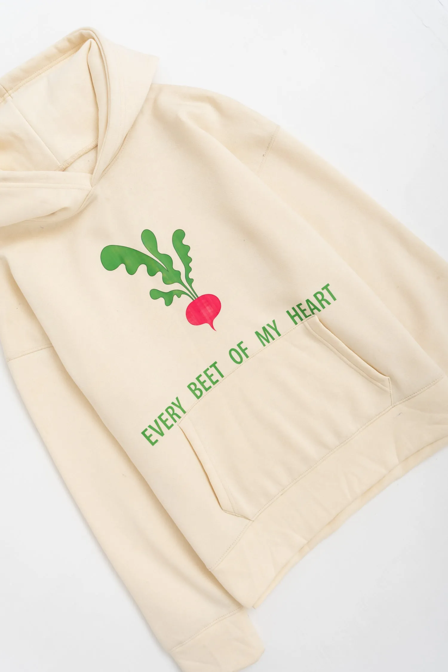 Beige Graphic Oversized Hoodie