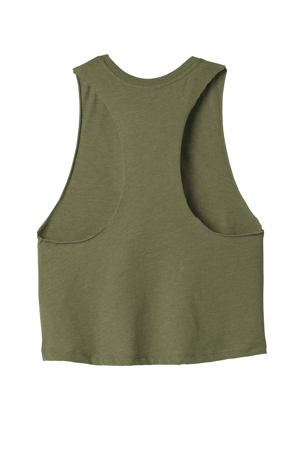 BELLA CANVAS  Women's Racerback Cropped Tank. BC6682 Heather Olive