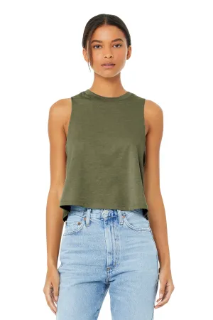 BELLA CANVAS  Women's Racerback Cropped Tank. BC6682 Heather Olive