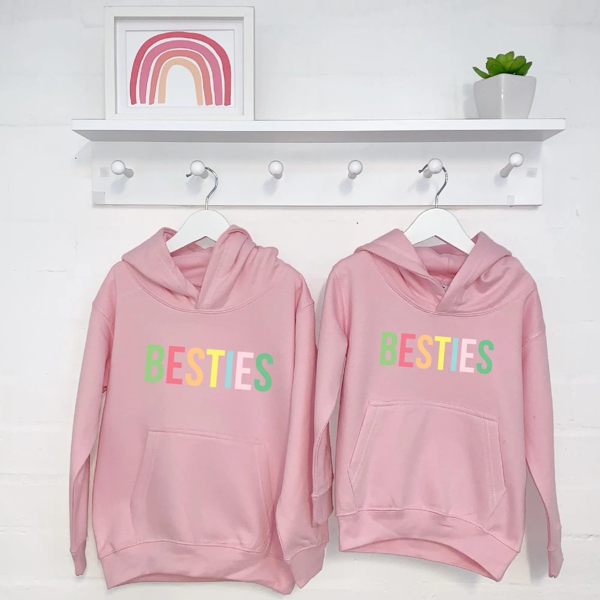 Besties Pastel Multicoloured Hoodies Set