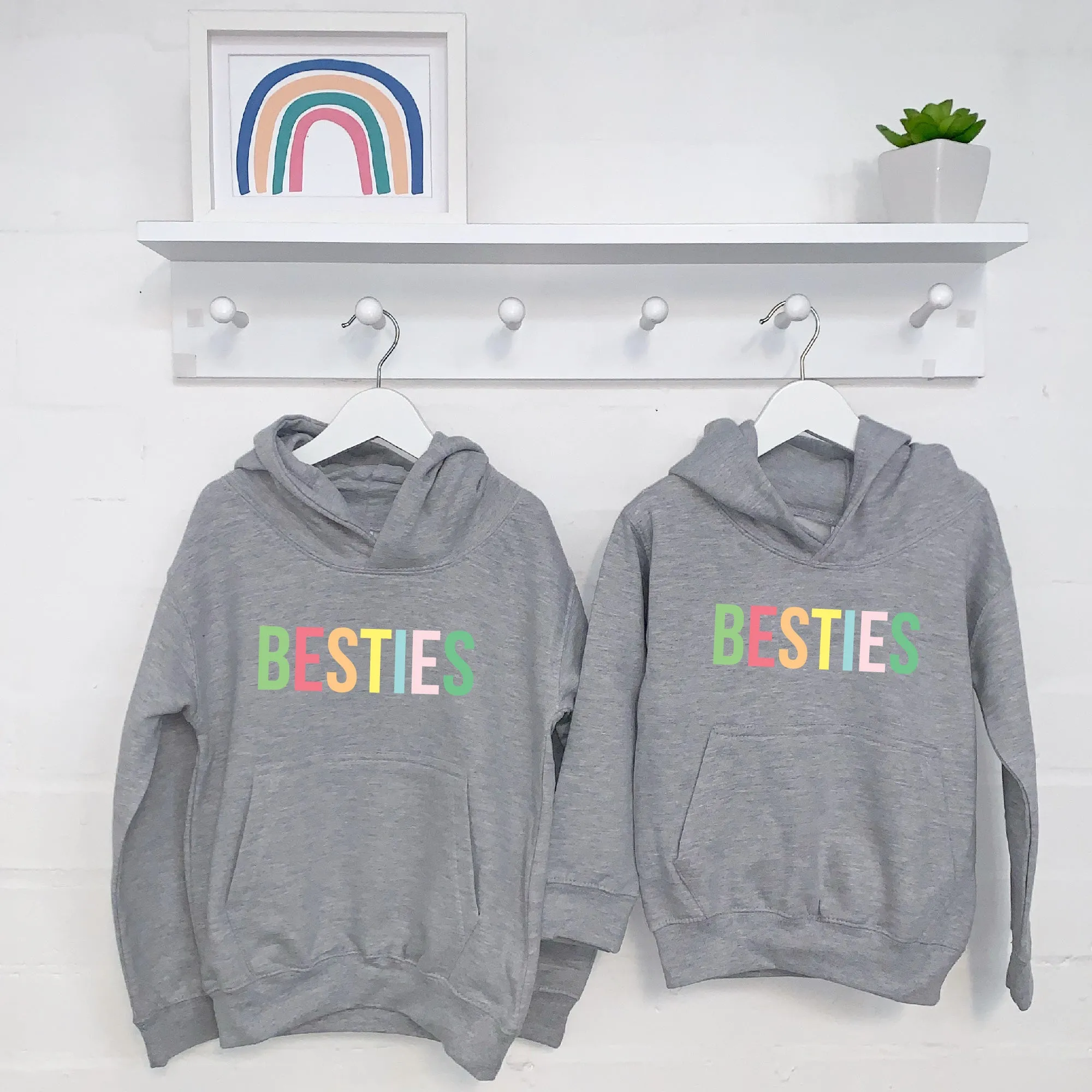 Besties Pastel Multicoloured Hoodies Set