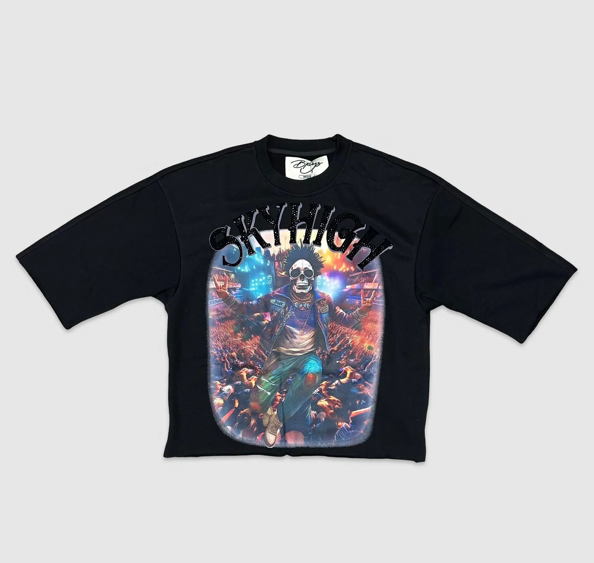 BKYS-T1249-Sky High Cropped Tee