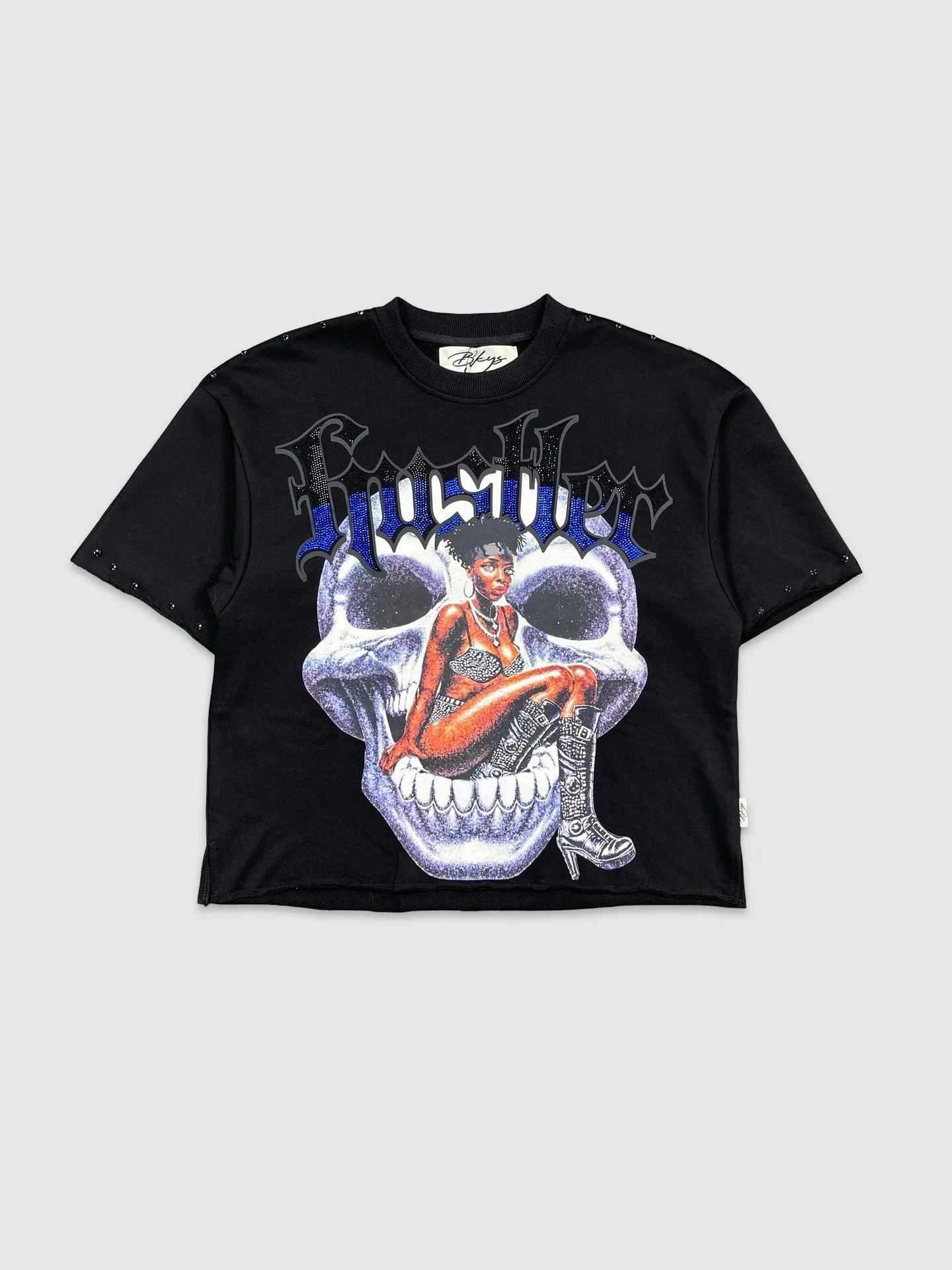 BKYS-T1287-Born Hustler Cropped Tee