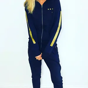 Black & gold zip hoody (Size  12)