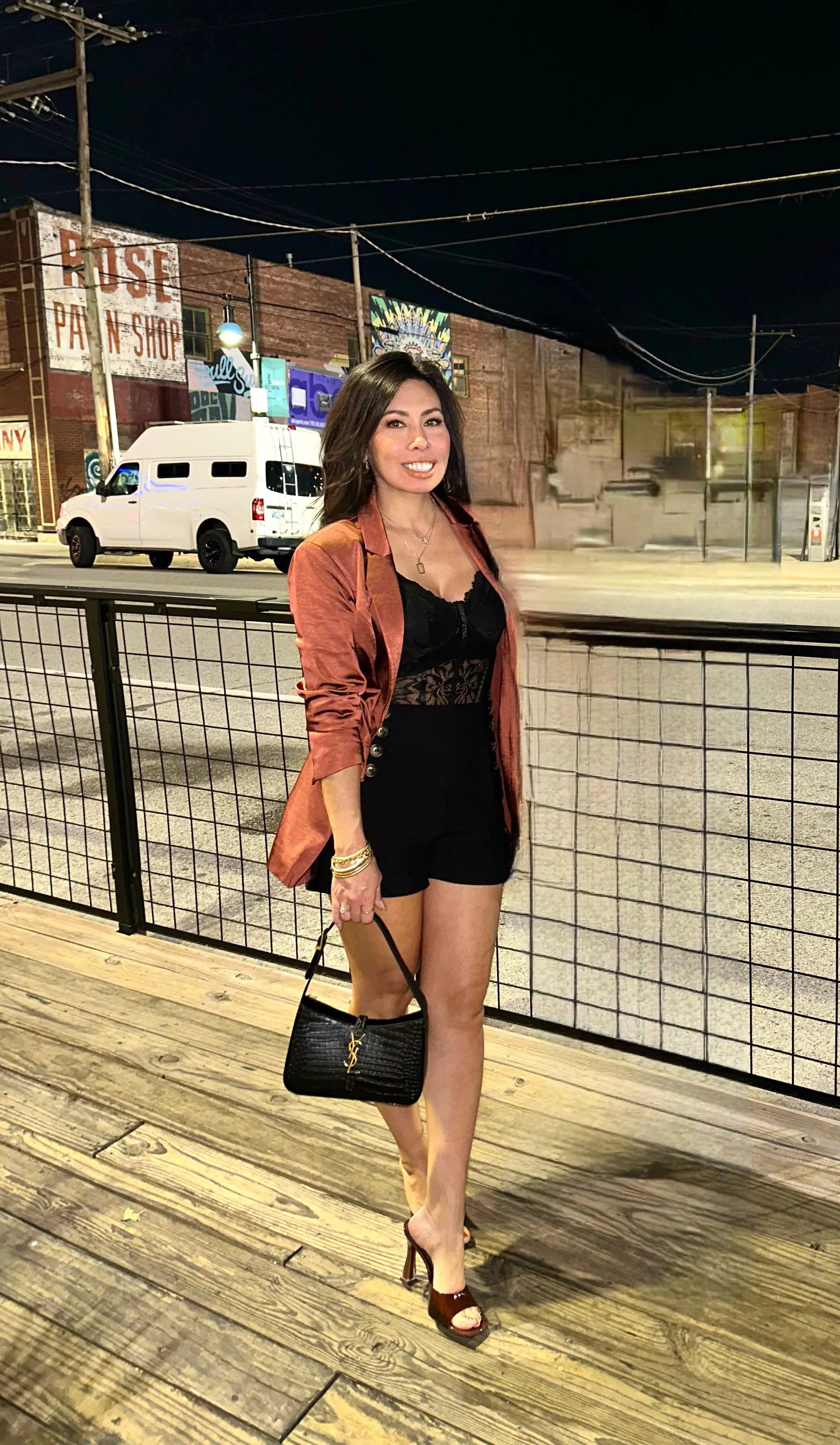 Black Front Button Shorts
