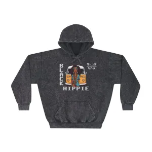 Black Hippie Mineral Wash Hoodie - Free Spirit