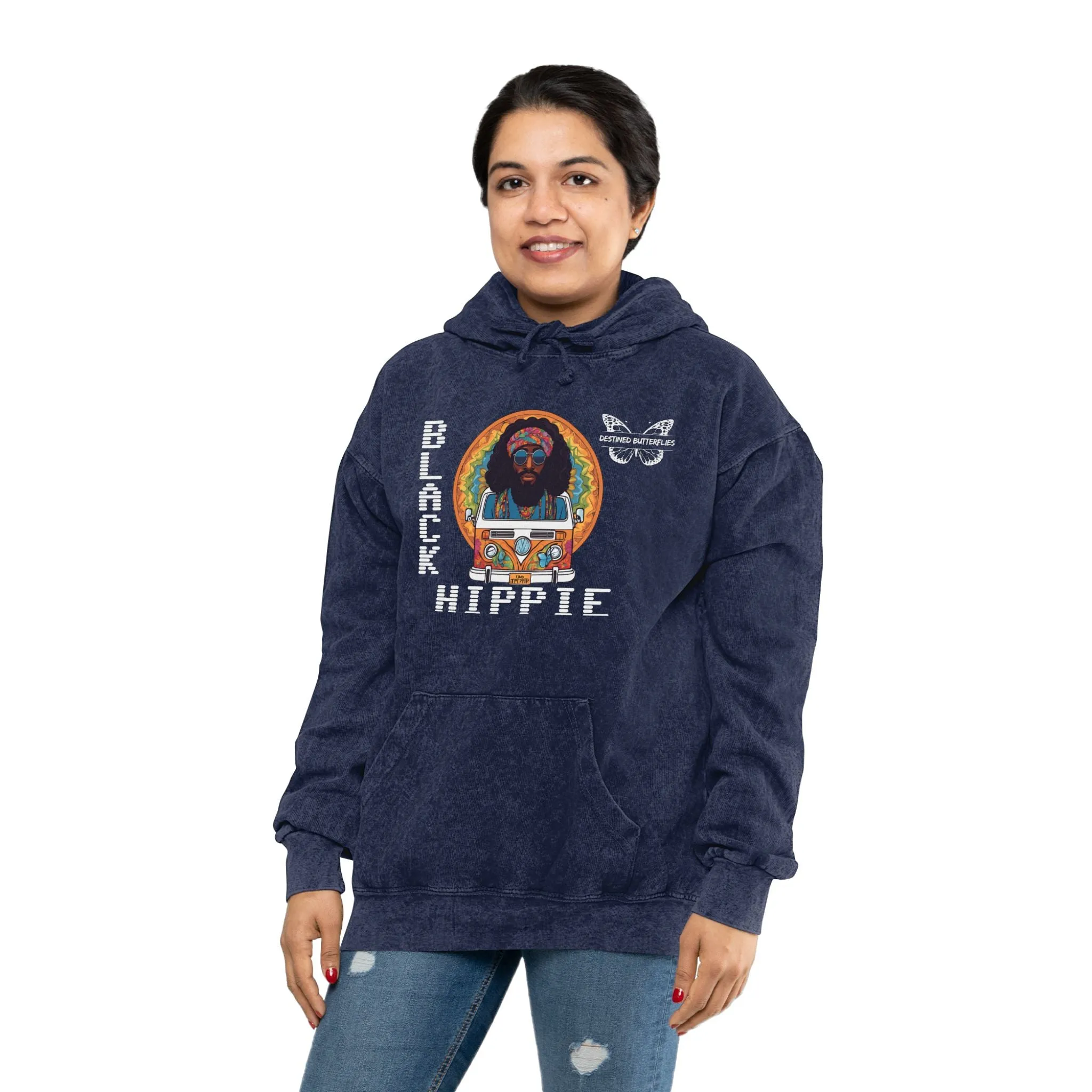 Black Hippie Mineral Wash Hoodie – Retro Van Life