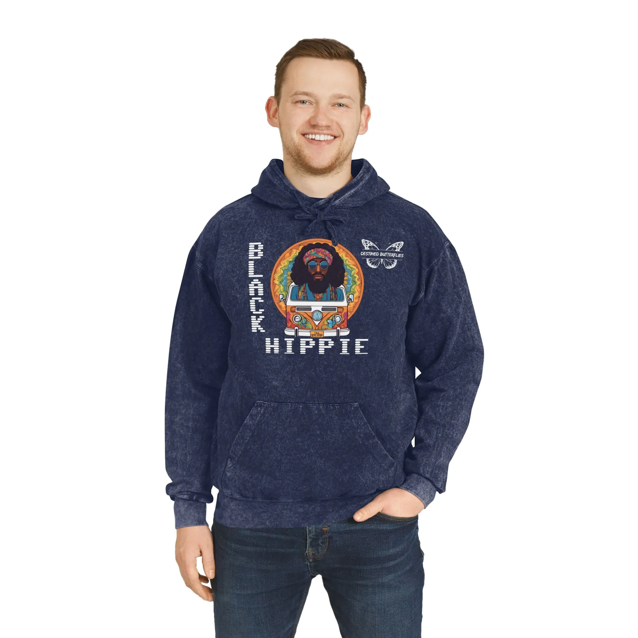 Black Hippie Mineral Wash Hoodie – Retro Van Life