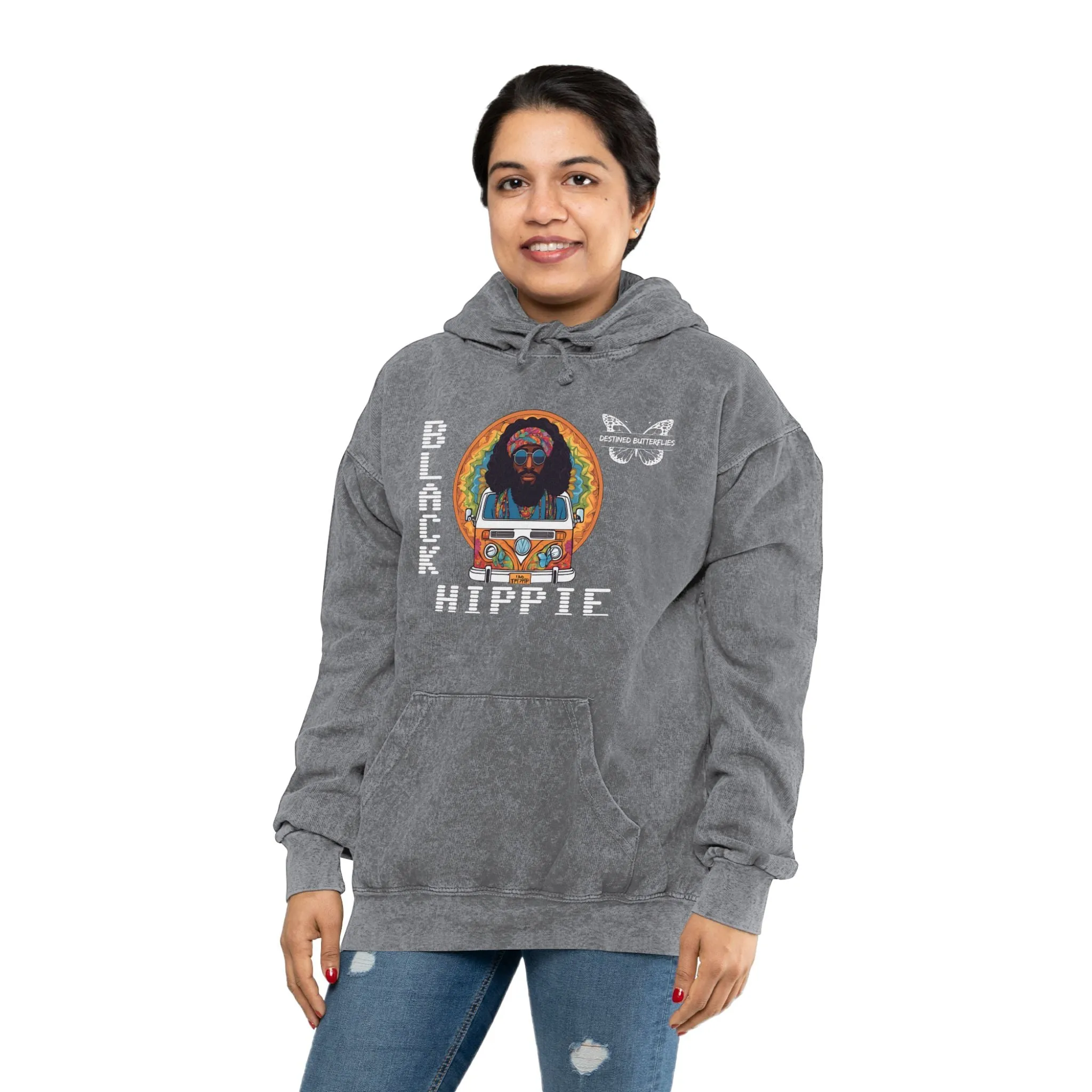 Black Hippie Mineral Wash Hoodie – Retro Van Life