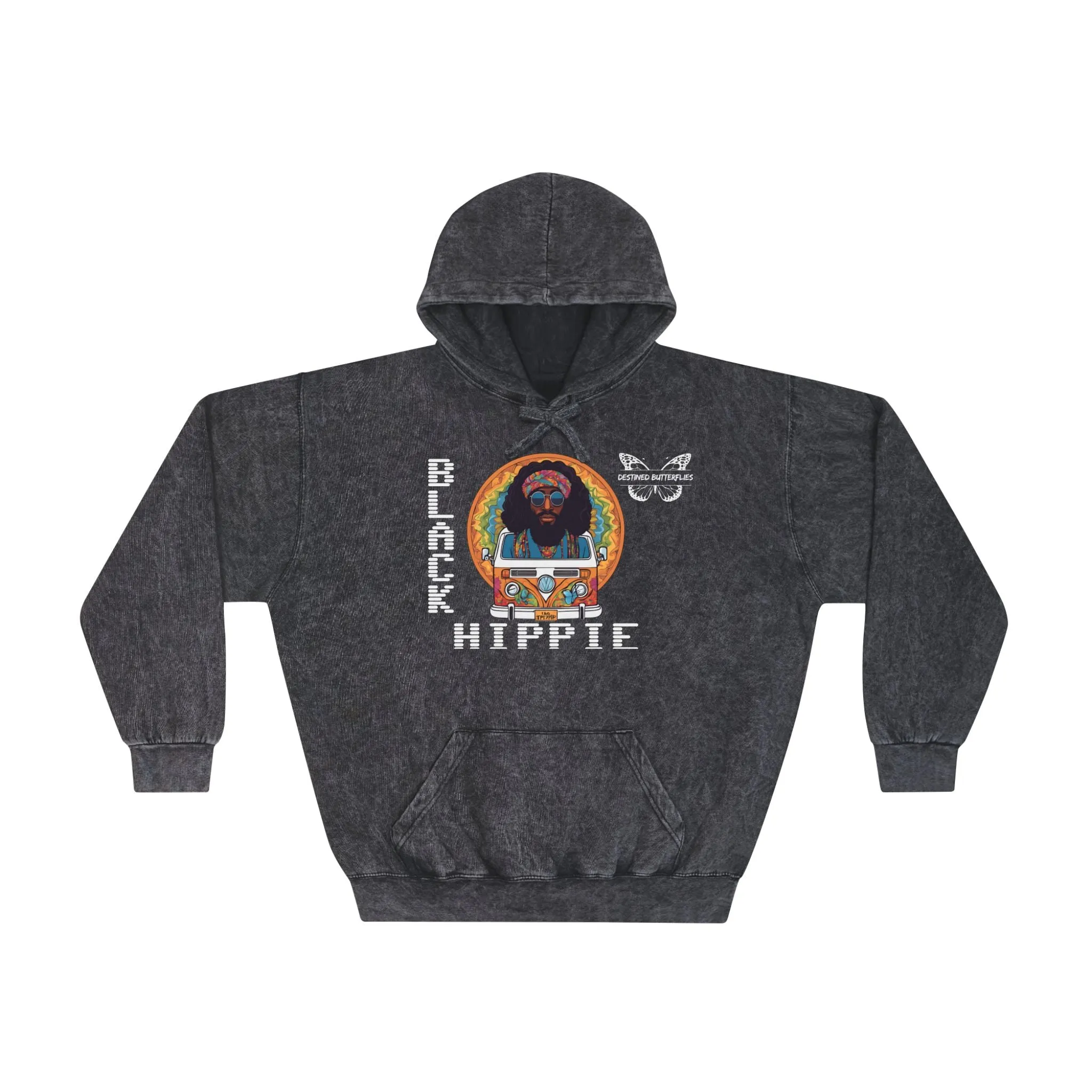 Black Hippie Mineral Wash Hoodie – Retro Van Life