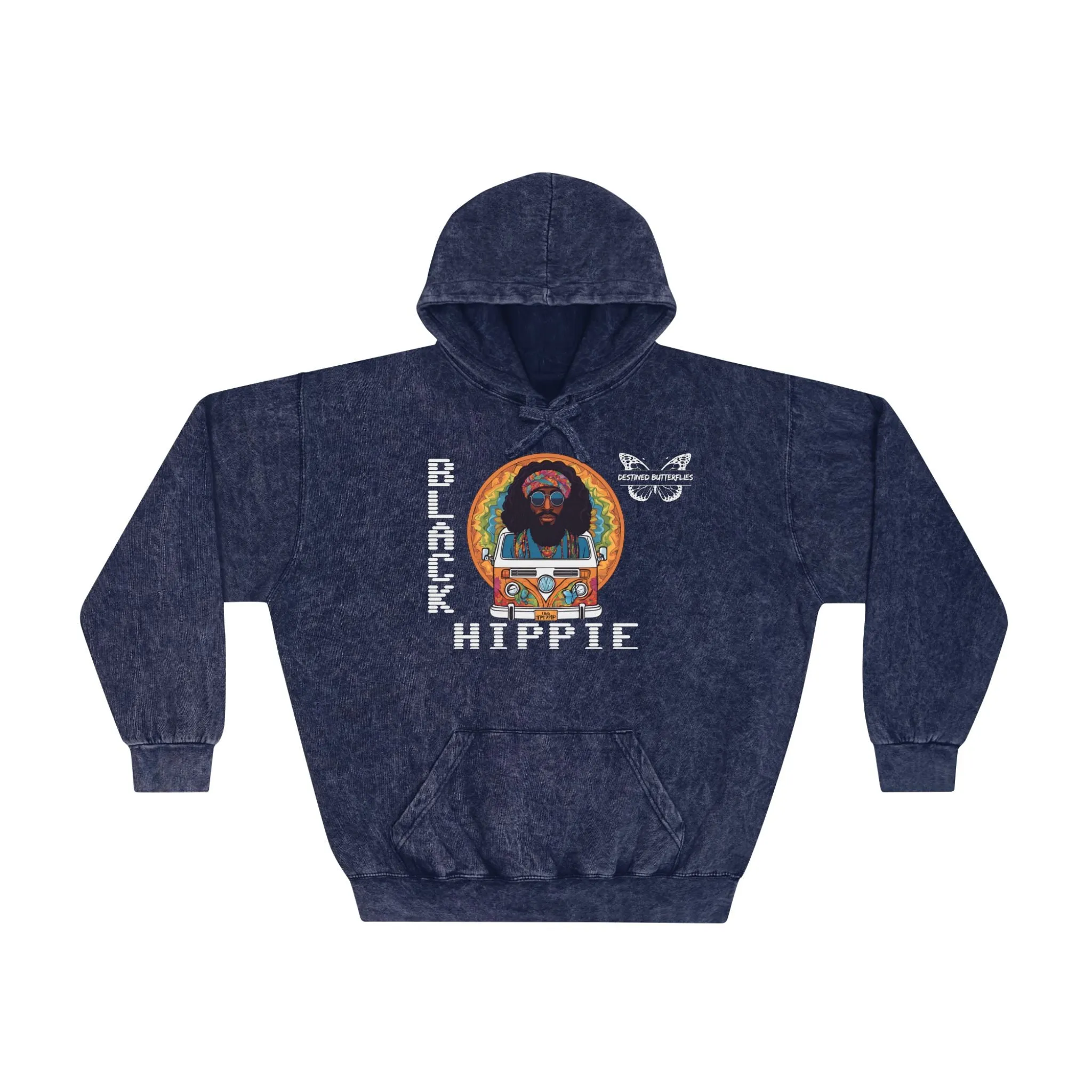 Black Hippie Mineral Wash Hoodie – Retro Van Life